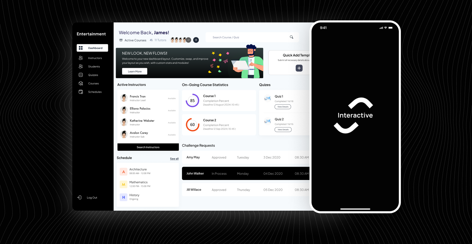 Media management system dashboard for entertainment software by DevDefy